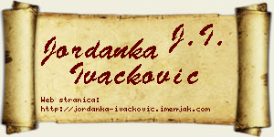 Jordanka Ivačković vizit kartica